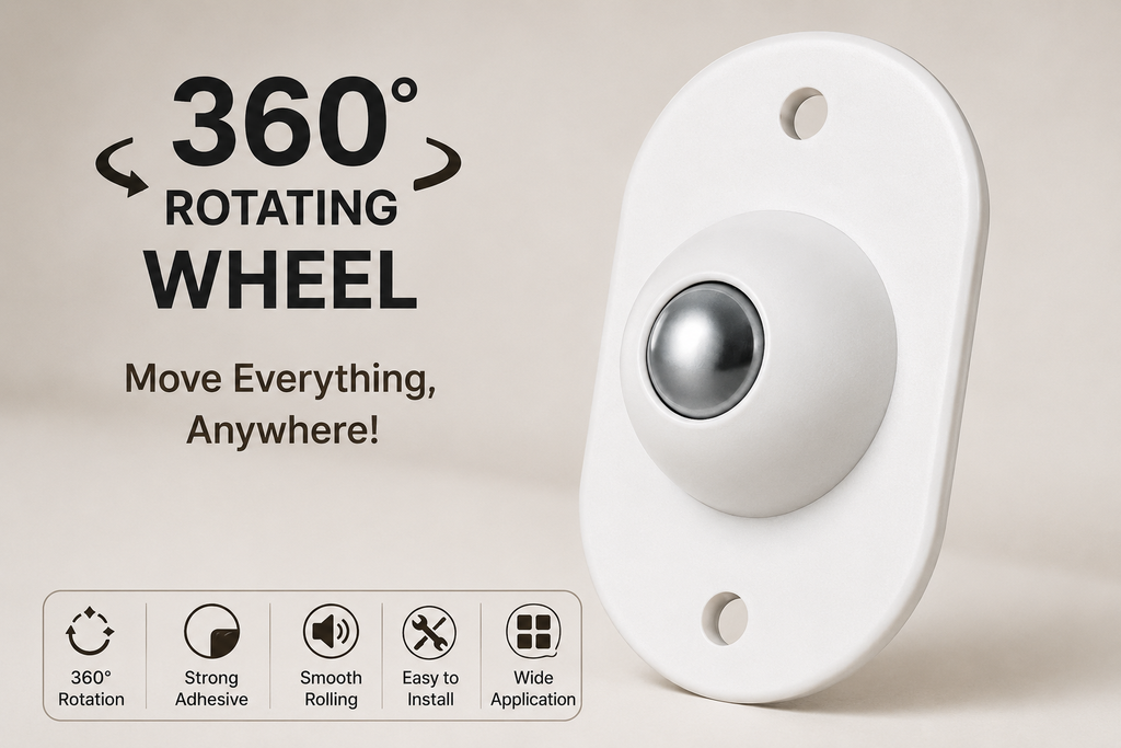 Self Adhesive Mini Swivel Casters Wheels 4 Pc (Pack of 1)