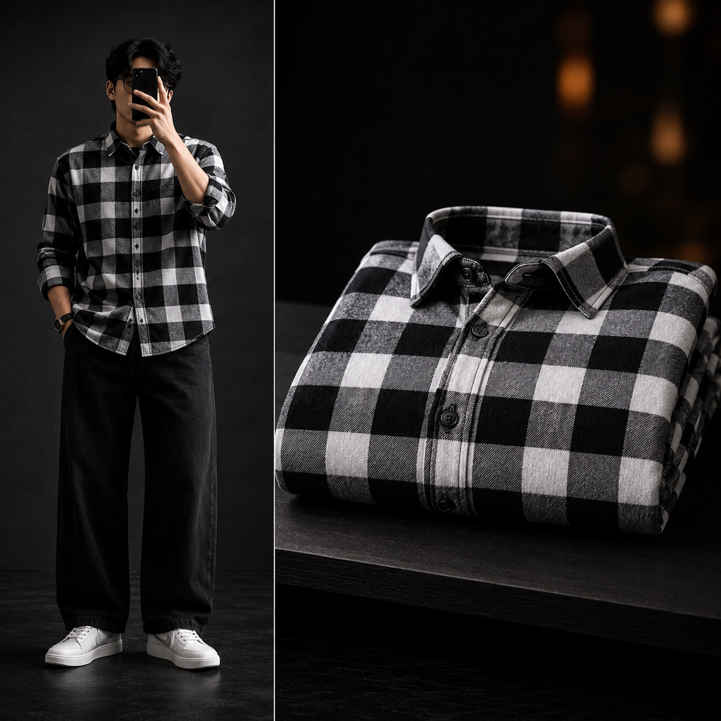 Premium Men's Check Shirt Combo Pack (Pack of 5)