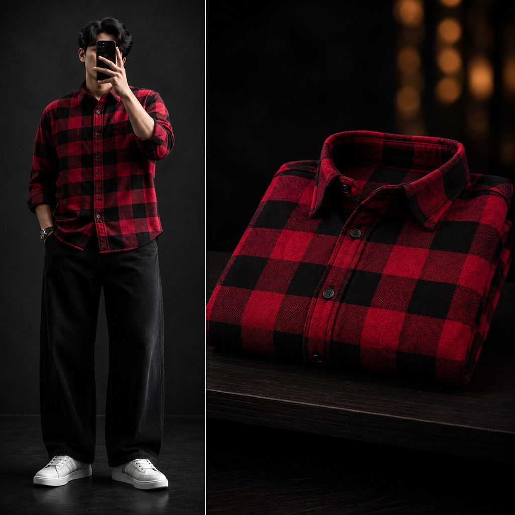 Premium Men's Check Shirt Combo Pack (Pack of 5)