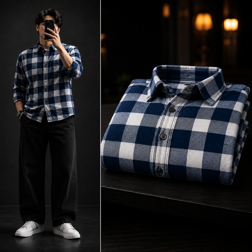 Premium Men's Check Shirt Combo Pack (Pack of 5)
