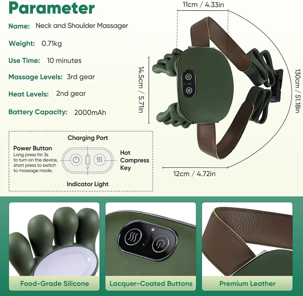 Neck And Shoulder Massager, Rechargeable