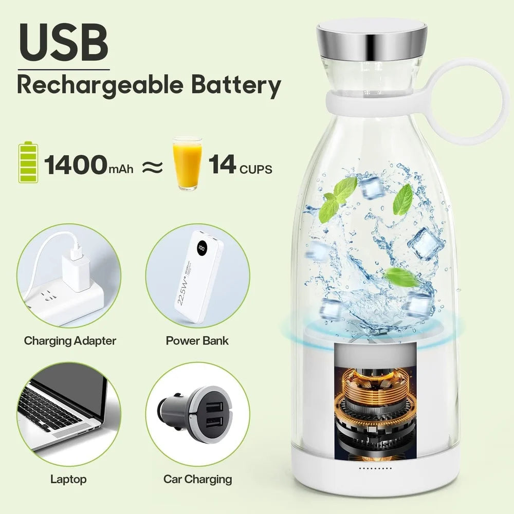 Rechargeable Hand Juicer, Fruit Juices Mixer Maker